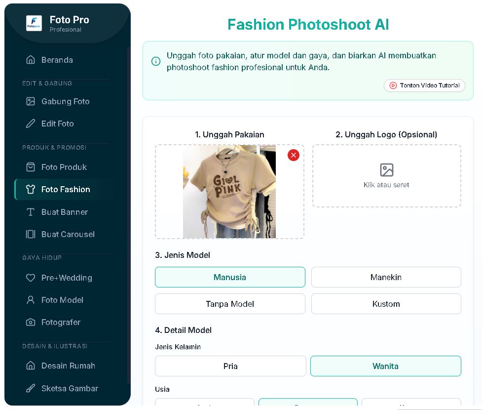 Contoh Foto Model AI