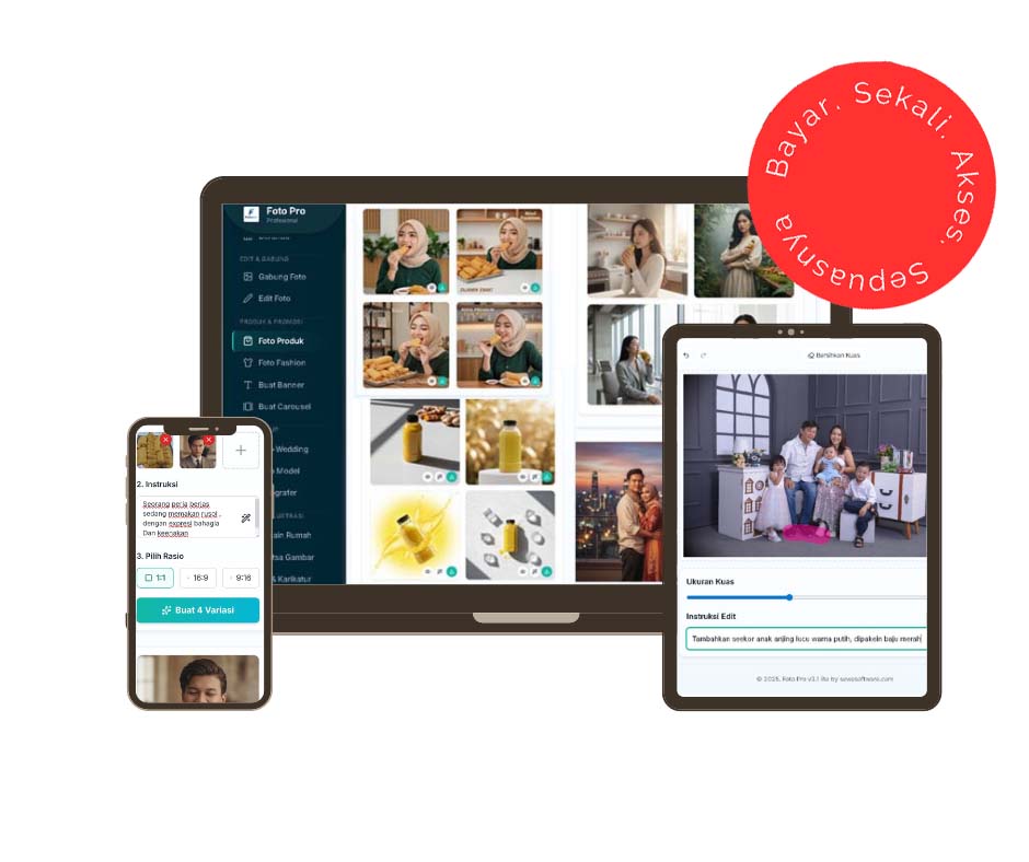 Mockup Aplikasi AI Foto Pro